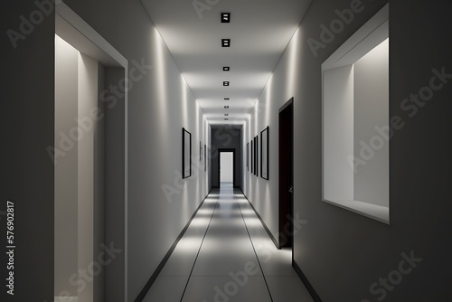 modern corridor created using AI Generative Technology