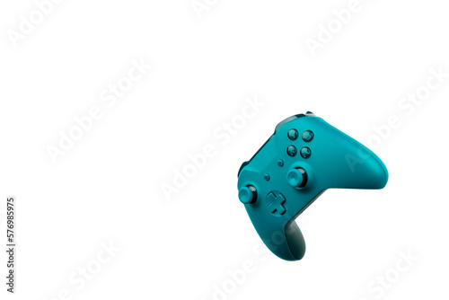 Light blue gaming controller isolated