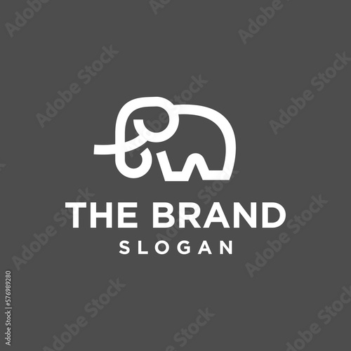 elephant simple line icon logo vector design, modern logo pictogram design of big mammoth