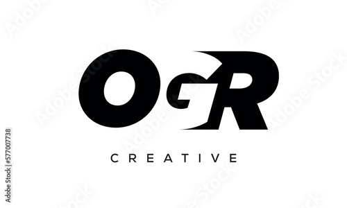 OGR letters negative space logo design. creative typography monogram vector