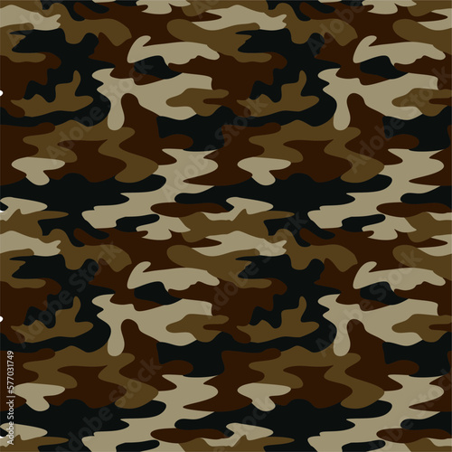 Vector seamless pattern of military camouflage. Texture for design and print. Army forest hide. Khaki green brown. for soldiers and hunting. Gray for soldiers, hunting. Hide in the forest.