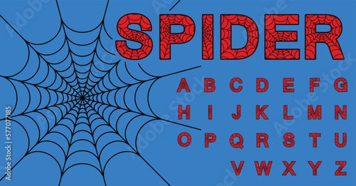 Spider web alphabet letters