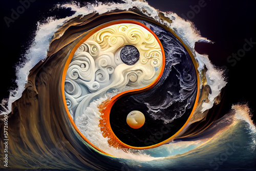 chinese yin yang symbol. Generative AI, Generative, AI
