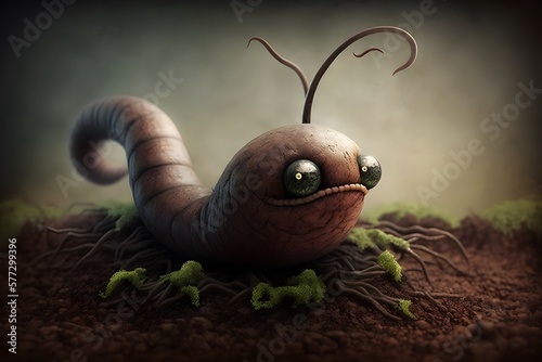 earthworm created using Generative AI Technology