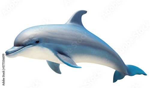 Dolphin side view, isolated background. Generative Ai