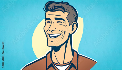 Happy smiling man, portrait isolated, generative AI.