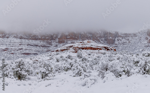 Beautiful Snow Covered Landscape in Sedona Arizona in Winter