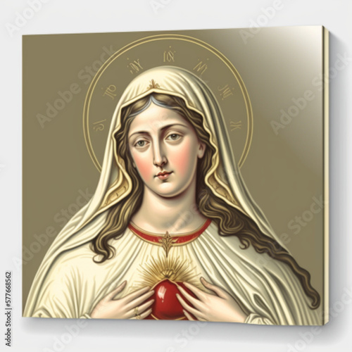 immaculate heart of lady mary sacred faith religion saint illustration