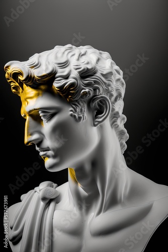 Une sculpture grecque antique stoïque en marbre.