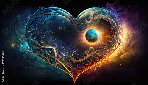 Heart home of the soul, concept, beautiful esoteric heart connected to soul and emotions, deep connection, mystical spiritual love. Generative AI.