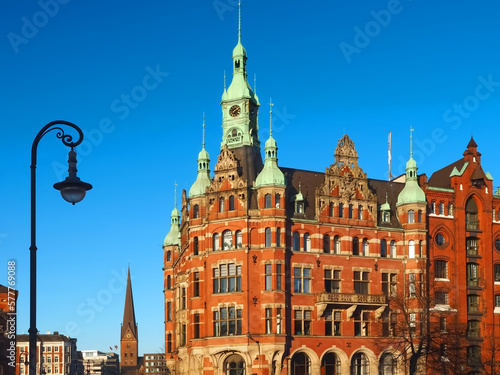 Town hall or Speicherstadtrathaus in Hamburg in Germany