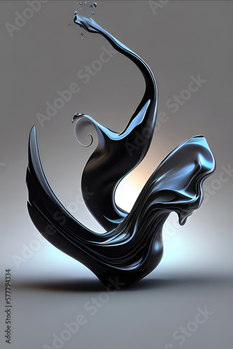 Ai generated realistic abstract sculpture illustration.