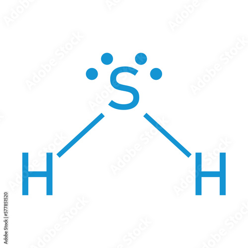 Lewis structure of hydrogen sulfide (H2S).