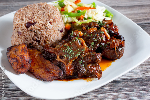 A view of a plate of braised oxtail.