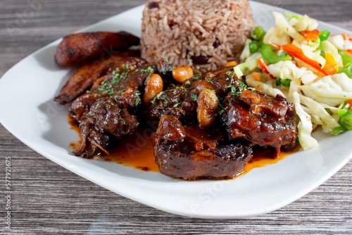 A view of a plate of braised oxtail.