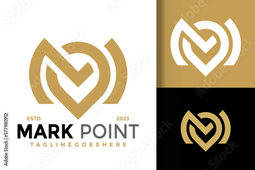 Letter m mark point logo vector icon illustration