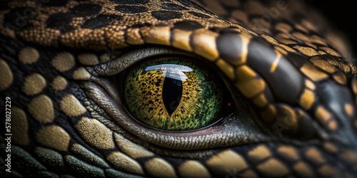 Close-up anaconda face, wild-life animal (created with Generative AI)