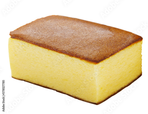 japanese sweets, castella cake, sponge cake isolated. PNG transparency