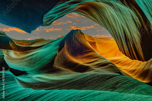 Canyon abstract sandstone walls - famous antelope canyon