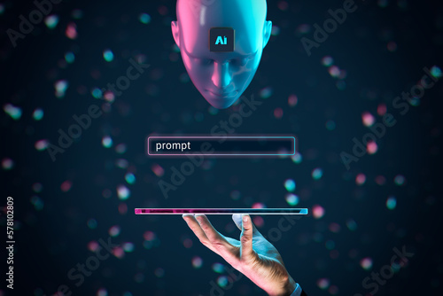 Artificial intelligence AI think about prompt