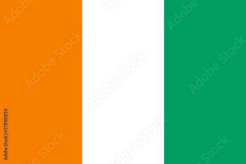 Cote d’Ivoire flag wave isolated on png or transparent background