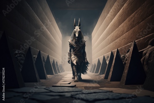 Egyptian mythology - god anubis - pyramids