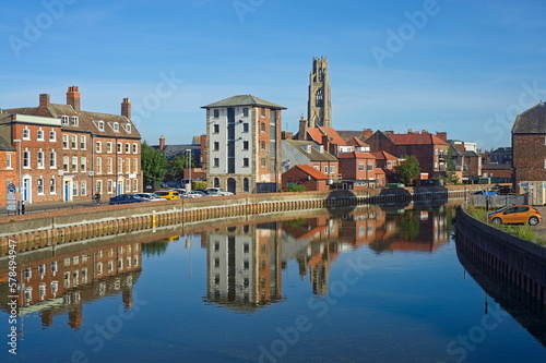 View of Boston in Lincolnshire from the river Haven