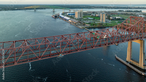 Aerial view of the Mathews Bridge in Jacksonville, Florida.