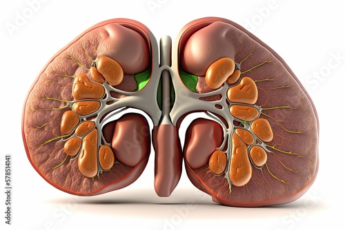 Human liver anatomy. Medical science illustration, Education illustration
