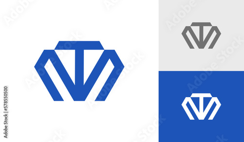 Letter TM or MT monogram logo design vector