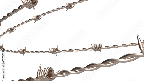 The barbed wire png image 3d rendering