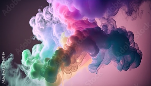 Abstract colorful smoke background wallpaper. Generative AI