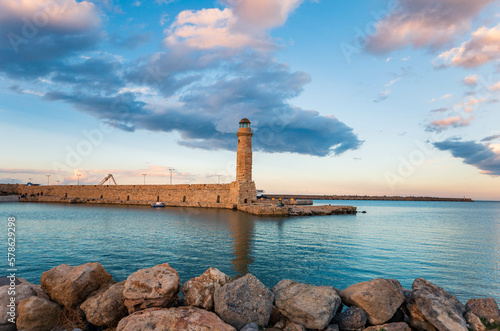 The Egyptian lighthouse of Rethymno located at the Venetian harbor of the city.
