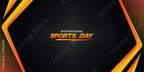 Sports Background Vector. International Sports Day Illustration. Graphic Design for the decoration of gift certificates, banners, and flyer