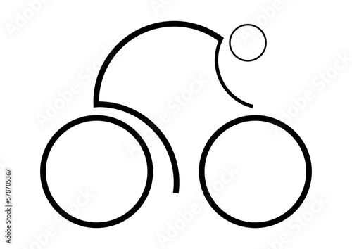 cycliste stylisé sur fond transparent