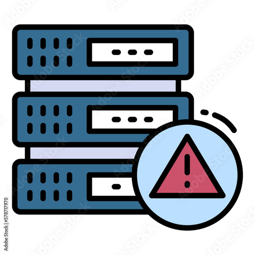Database Machine Outage vector Icon Design, Cloud computing and Web hosting services Symbol, DHCP server announce an alert Concept, Network failure Stock illustration, 