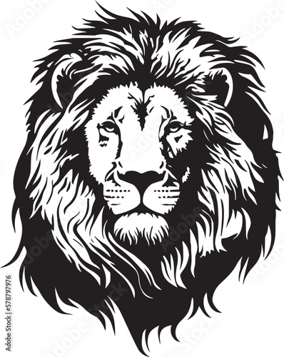 Lion head, lion face vector Illustration, on a isolated background, EPS