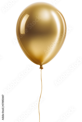 Gold balloon isolated on white background