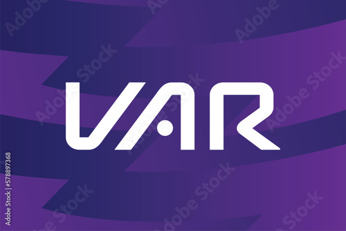 icon modern initial VAR design banner poster symbol vector template logo isolated purple colour background