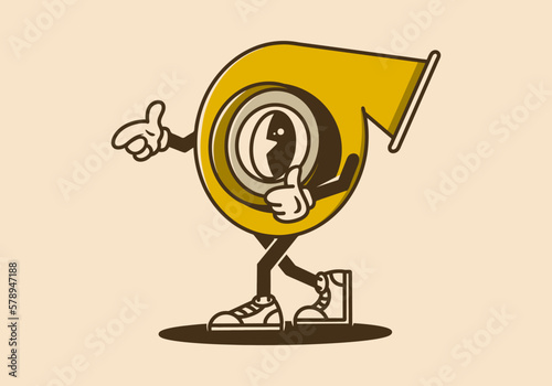 Mascot character design of a car turbo
