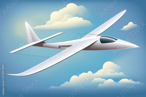 Glider sailplane illustration, Generative AI