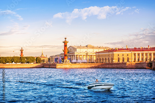 Rostral columns, Exchange on the Spit of Vasilevsky Island, St. Petersburg