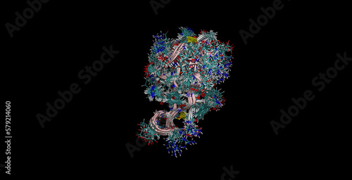 Human insulin (engineered) NMR structure (movement in water), 3D molecule 4K 