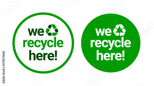 Recycling point sign poster vector concept