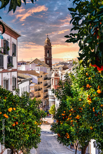 San Sebastian church tower in Antequera, Malaga Province, Andalusia, Spain