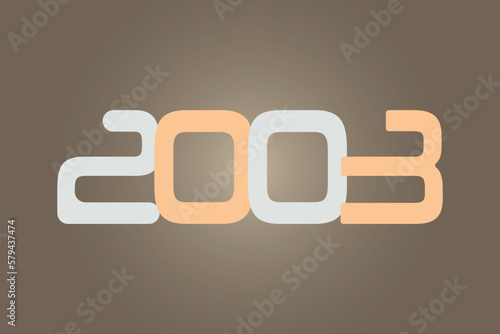 Year 2003 numeric typography text vector design on gradient color background. 2003 historical calendar year logo template design. 