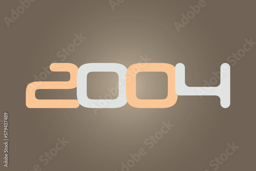 Year 2004 numeric typography text vector design on gradient color background. 2004 historical calendar year logo template design. 