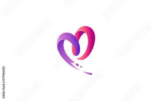 heart letter m logo with splash effect in simple modern design