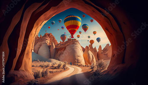 Flying baloons in Cappadokia, Turkey