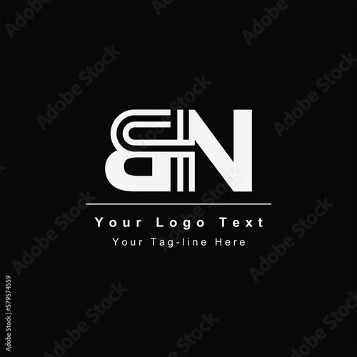 initial logo bn or nb design template name icon